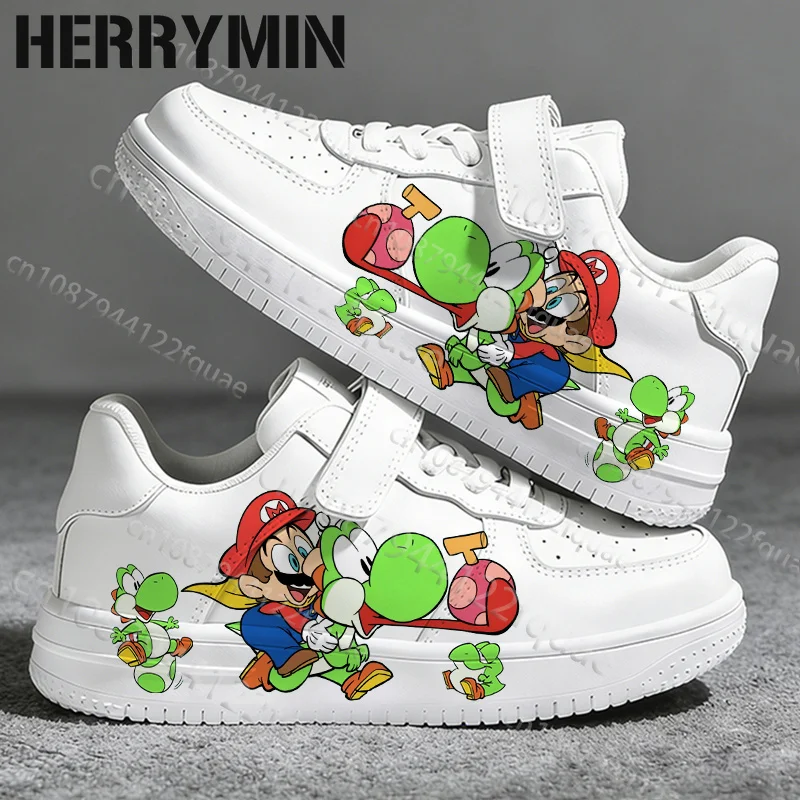 Game Character Yoshi Green Print Children Shoes High Quality Soft Sole 7-18 Year Old Boys Girls Universal Walking Shoes Gift