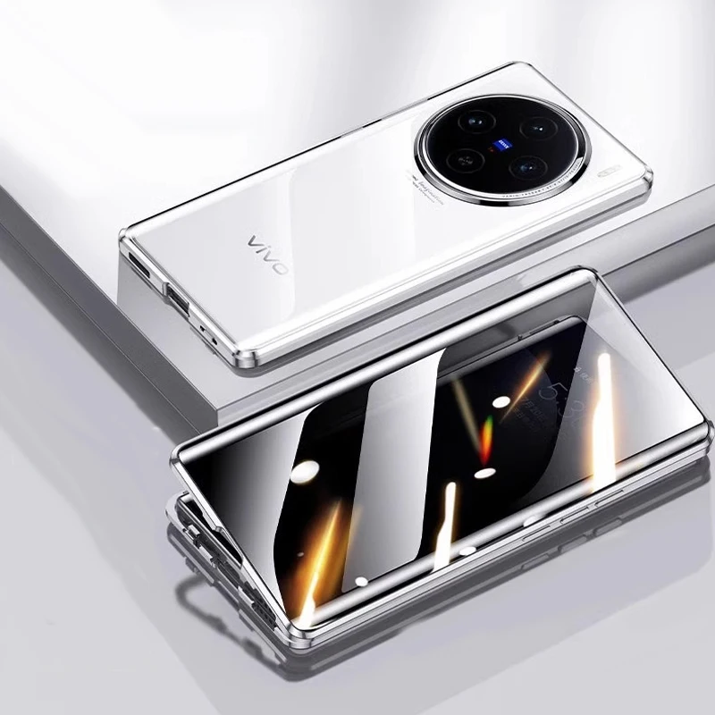 

Защитный антиподглядывающий металлический чехол для телефона Vivo X200 X100 X90 X80 Pro X100 Ultra 360 ​ ​ Магнитная крышка для защиты конфиденциальности