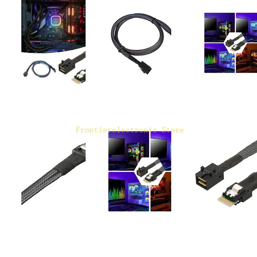 G8DB Advanced PCIE4.0 SlimlineSAS SFF8654 4i 38P to MiniSAS SFF8643 Cable for Workstations Servers DC300v /0.1Second