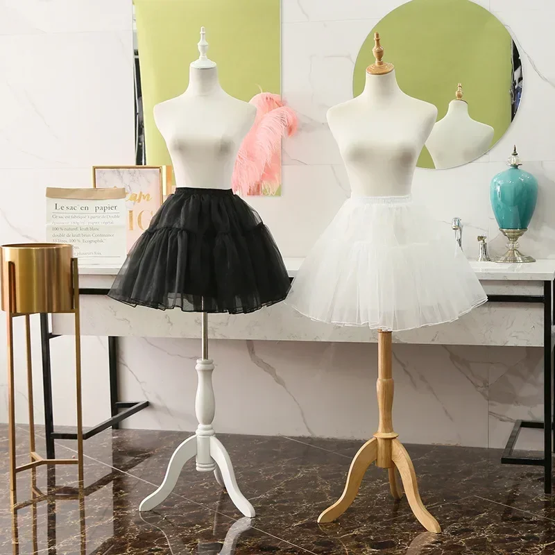 

Новые нижние юбки для косплея в стиле Лолиты, белые, черные кринолиновые свадебные нижние юбки из органзы для девочек, женские 2024