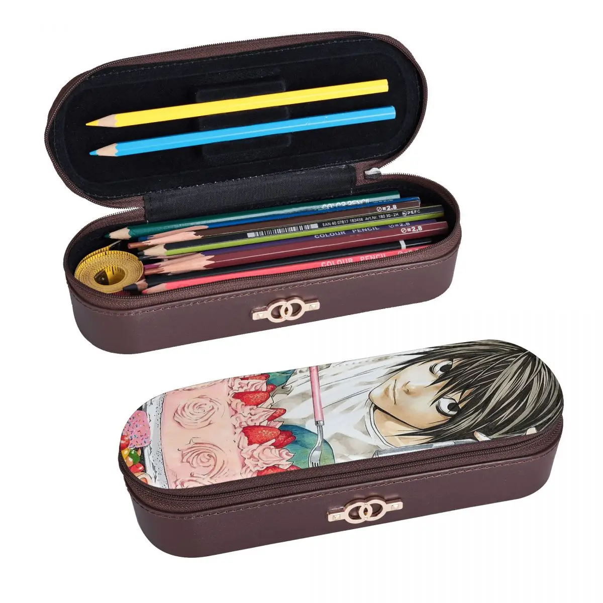 Deaths Notes Ryuk Anime Leather Pencil Cases Pencil Pouch Storage Stationery Supplies Pen Box Pencil Bag for Boy Girl School