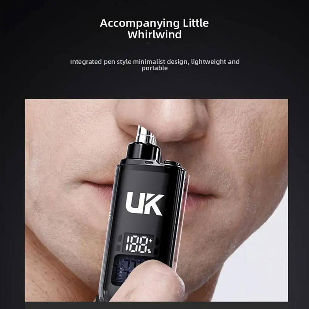 Electric Nose Hair Trimmer Waterproof Portable Type-C Rechargeable 360° Rotating Head Beard Eyebrow Multifunction Trimmer