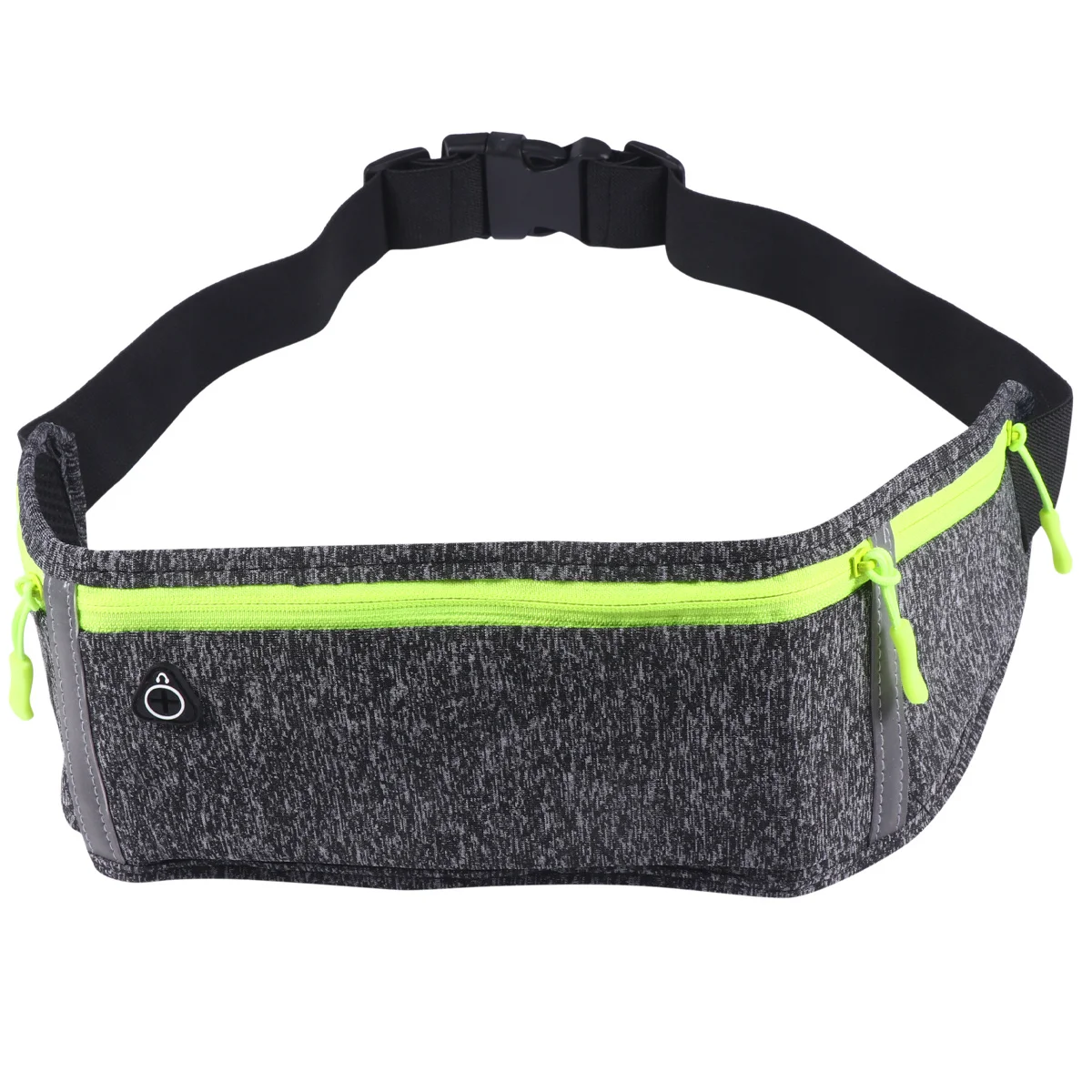 

1Pcs Sports Waist Pouch Running Belt Dark Grey Waterproof Water Resistant Three Compartments Reflective Lightweight Comfortable
