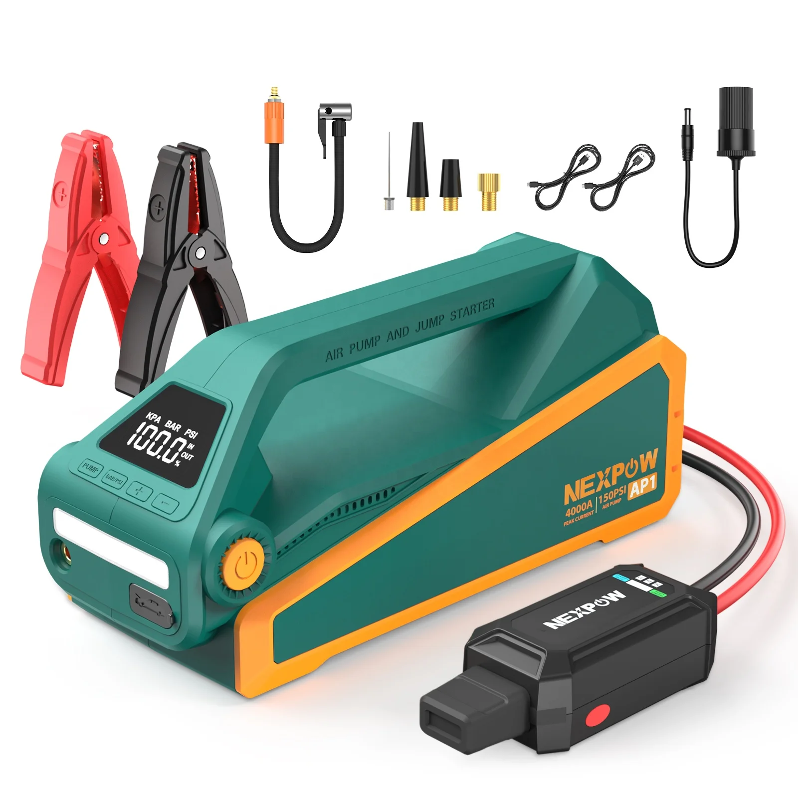 4000A Battery Capacity Real 20000mAh Jump Starter With Air Pump CAR BOOSTER Emergency Tools Battery Booster  12V