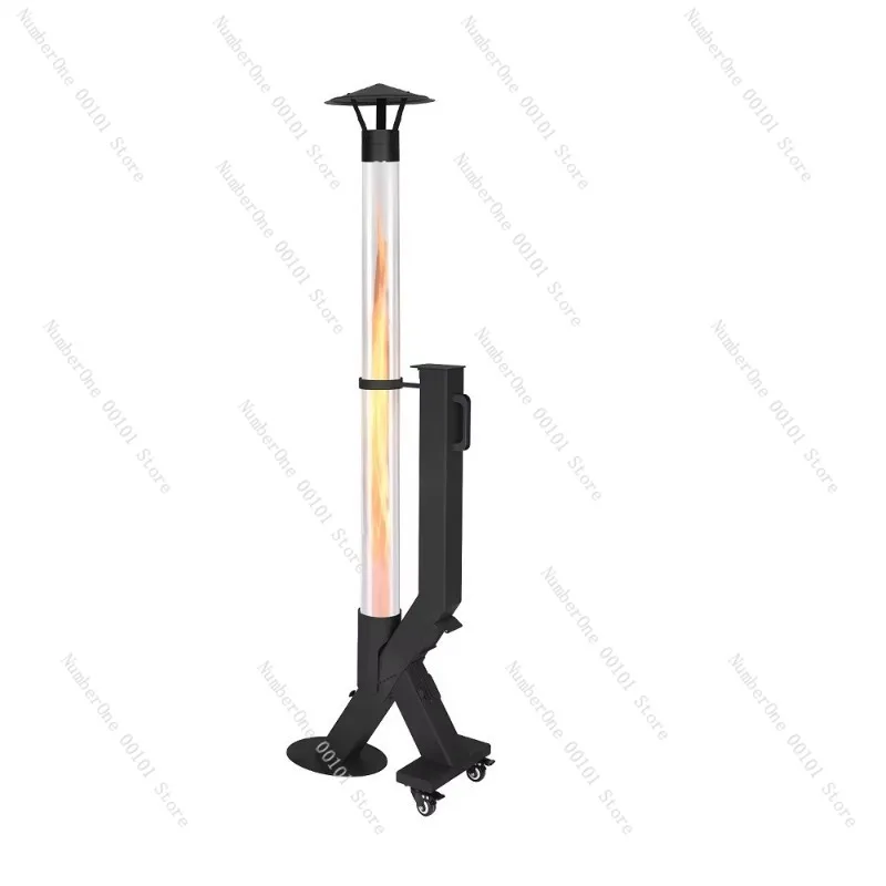 Portable Outdoor Rocket Wood Stove Vertical Patio Heater Camping Pellet Burning Furnace Winter Heating Stove with Rain Cap