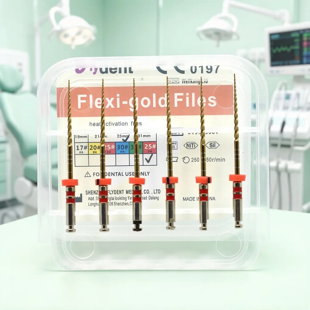 Dental Flexible Files 04 Taper Rotary Engine Use  Instrument Gold Niti Files Root Canal Instrument Dentist Tool