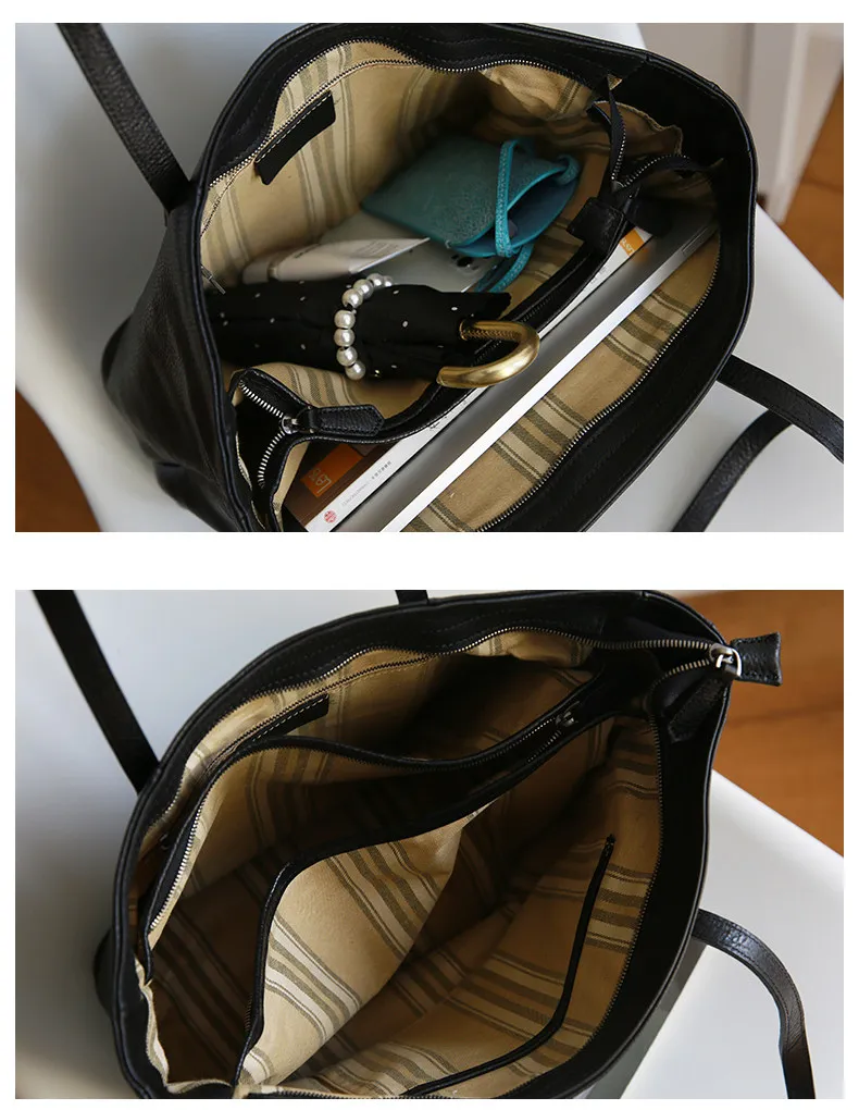 PNDME einfache, handgefertigte Vintage-Tasche aus echtem Leder, große Kapazität, Damen-Handtasche, Freizeitmode, Einkaufstasche aus Rindsleder, Schultertasche – Detail 4