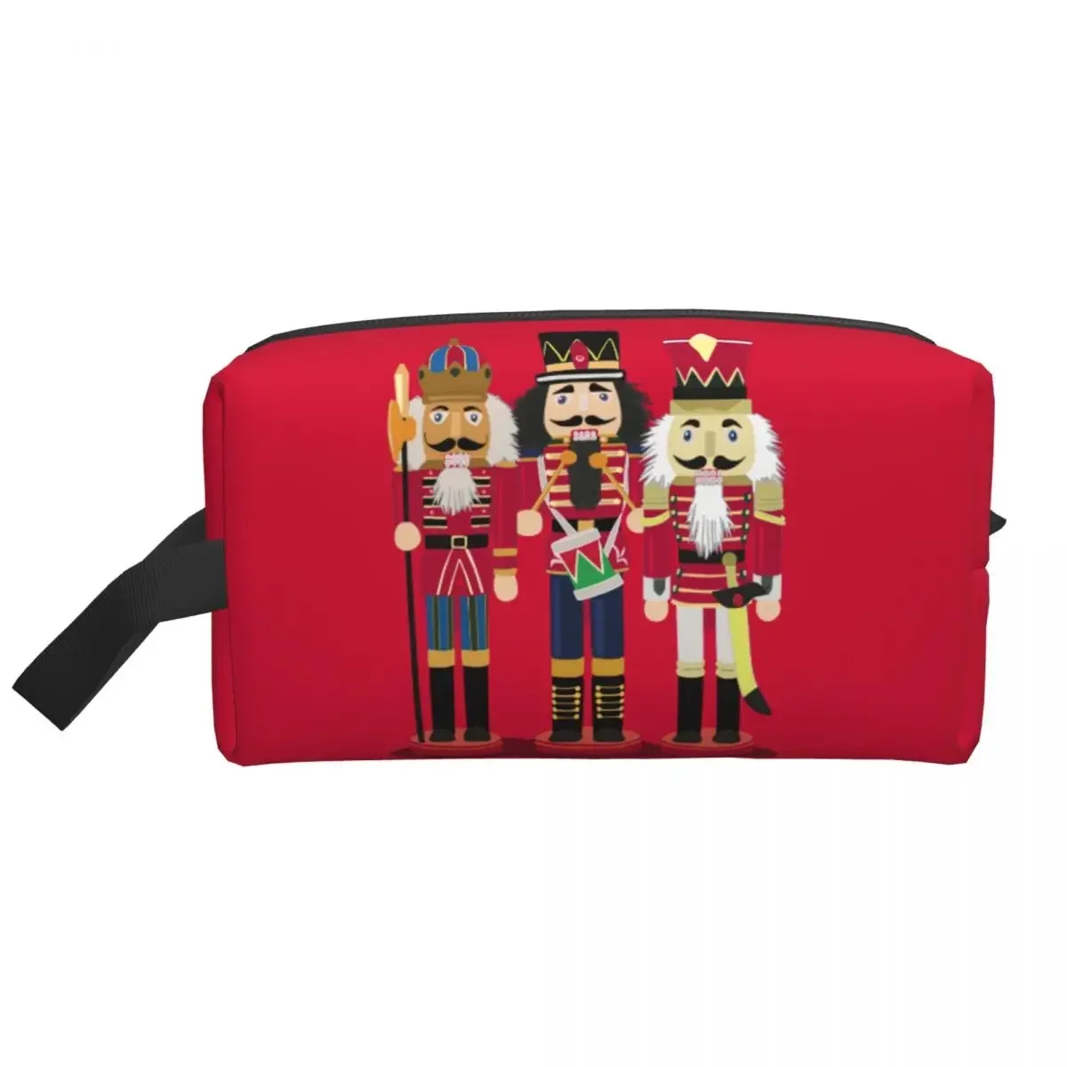 Nutcracker Soldier Toy Christmas Gift Cosmetic Bag Women Cute Large Capacity Makeup Case Beauty Storage Toiletry Bags