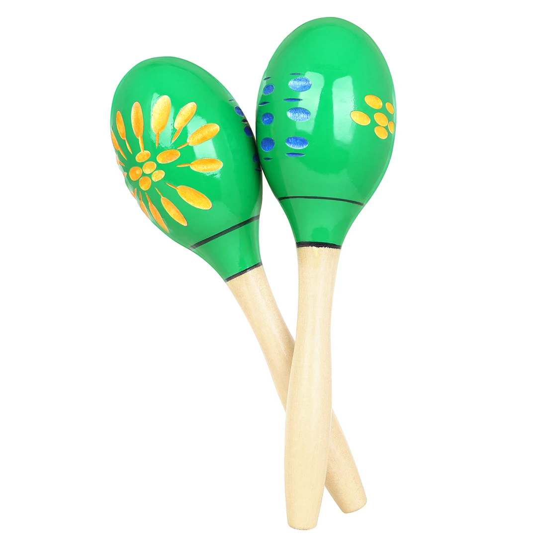Large KTV Maracas Wooden Green Musical Instrument Rattle Shaker Sand Hammer Bell Adult Gatherings Music Instrument Accessories