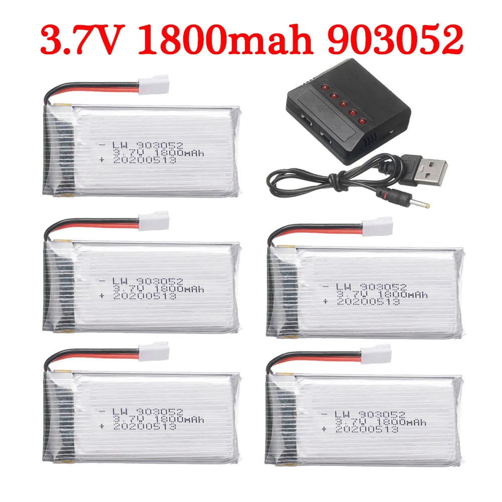 3.7v 1800mAh RC Drone Battery for KY601S SYMA X5 X5S X5C X5SC X5SH X5SW M18 H5P HQ898 H11D H11C 3.7V lipo Battery + charger set