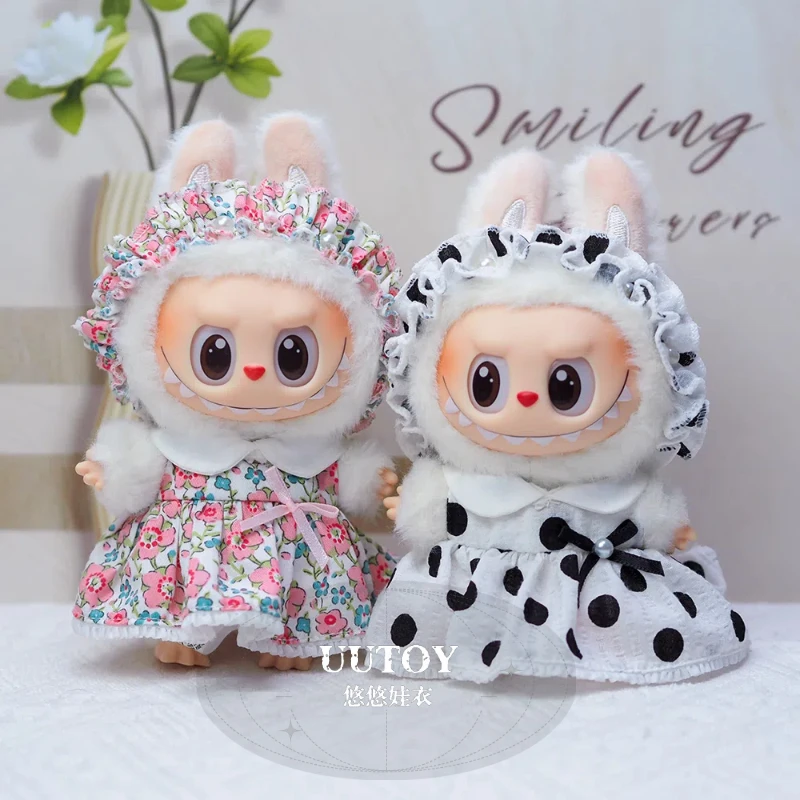 

Rabubu's clothes and doll clothes, fashionable doll decoration accessories and doll clothes Polka dot pink floral skirt suit