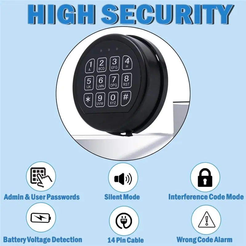 A25P Safe Replacement Lock Black Safe Keypad Electronic Lock For Home, Commercial And Industrial