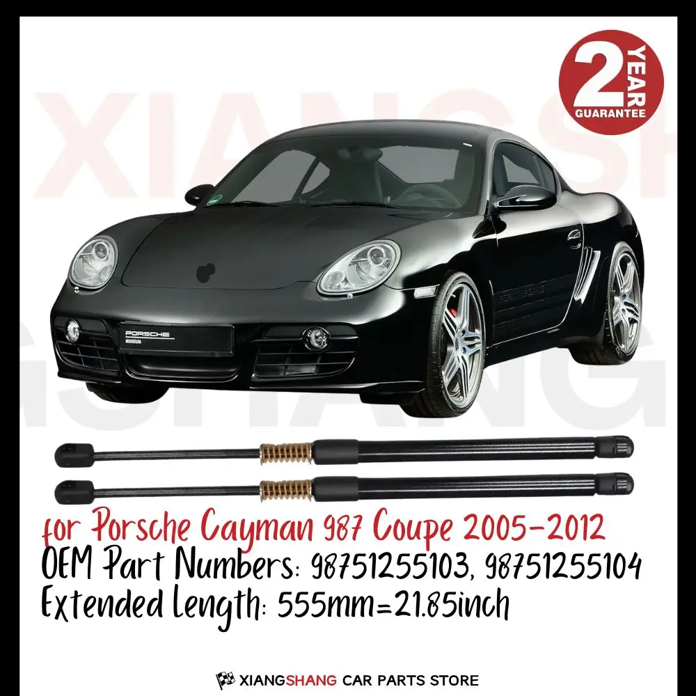 2-個のリアテールゲートダンパー-ポルシェ-ケイマン-987-クーペ-2005-2012-用-スプリング付き-トランクブーツ-ガスチャージ-ガスストラット