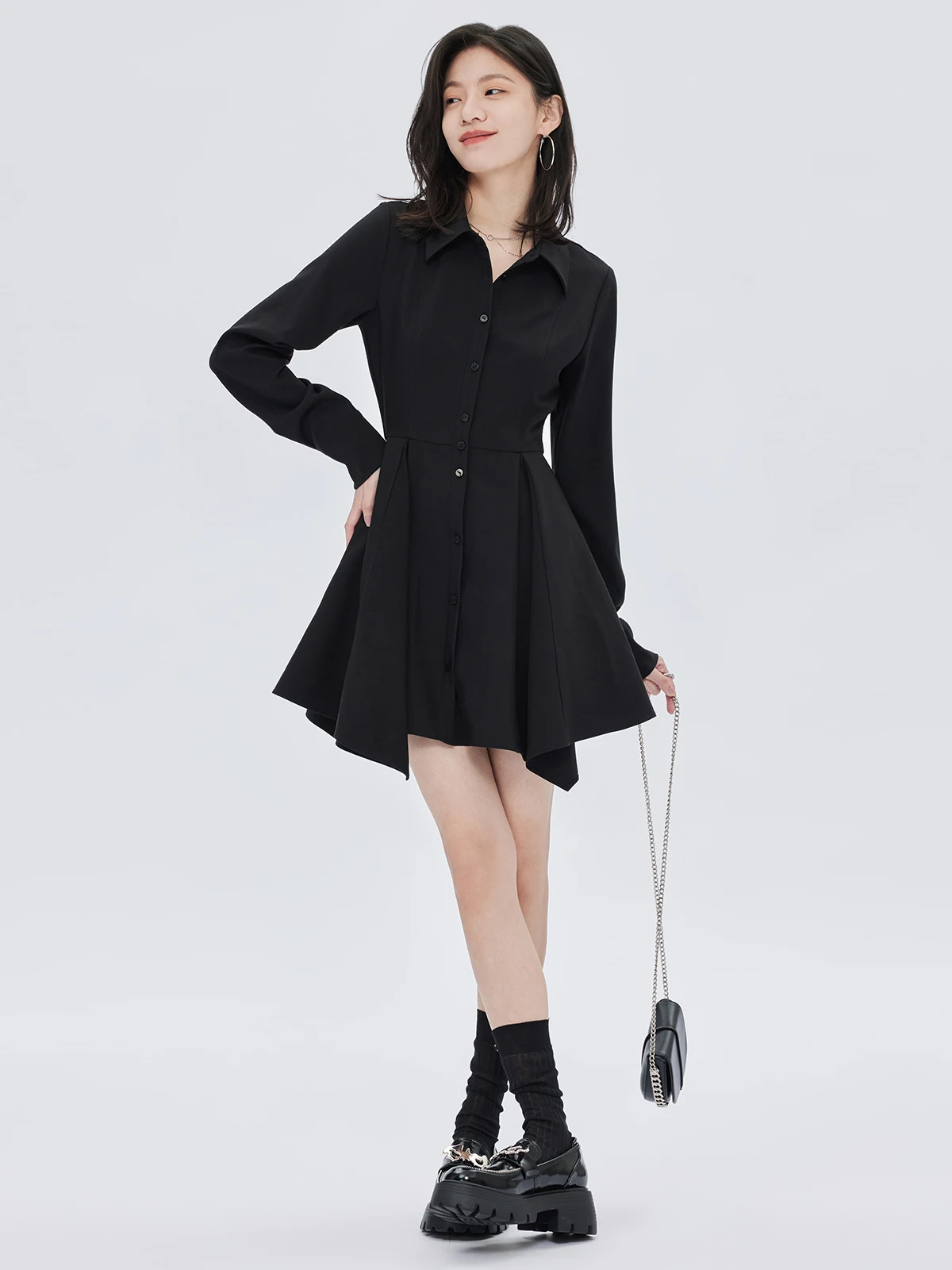 

Утягивающий трапециевидный силуэт Bla irt Dr, асимметричный длинный свек, высокая талия, на пуговицах, шикарный весенне-осенний новый женский сарафан Dr