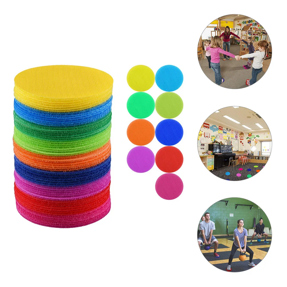 

50 Pcs Mark Floor Markers Circle Stickers Game Carpet Spot Nylon Primary School Rug