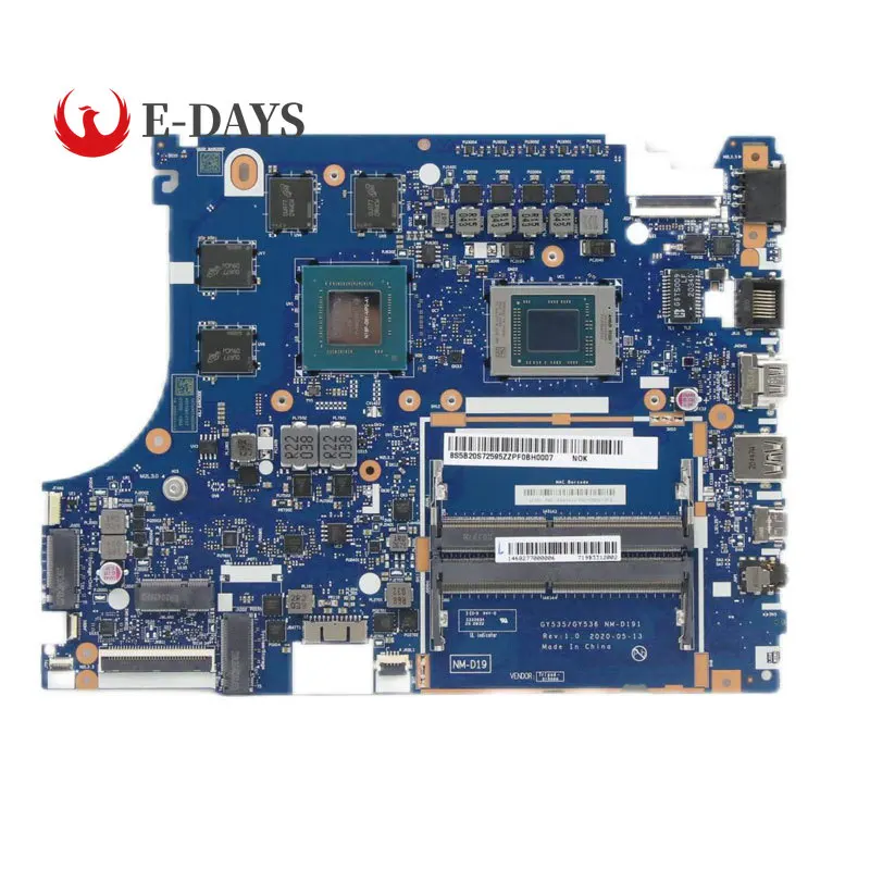 For Lenovo Ideapad Gaming 3-15ARH05 Laptop Motherboard NM-D191 Mainboard with AMD CPU R7-4800H and GPU GTX1650 4G Full Test