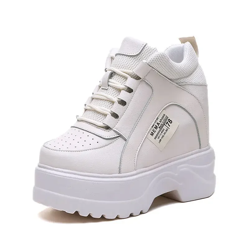 Women High Platform Shoes New Breathable Women Height Increasing Shoes 12 CM Thick Sole Trainers Sneakers Woman Deportivas Mujer