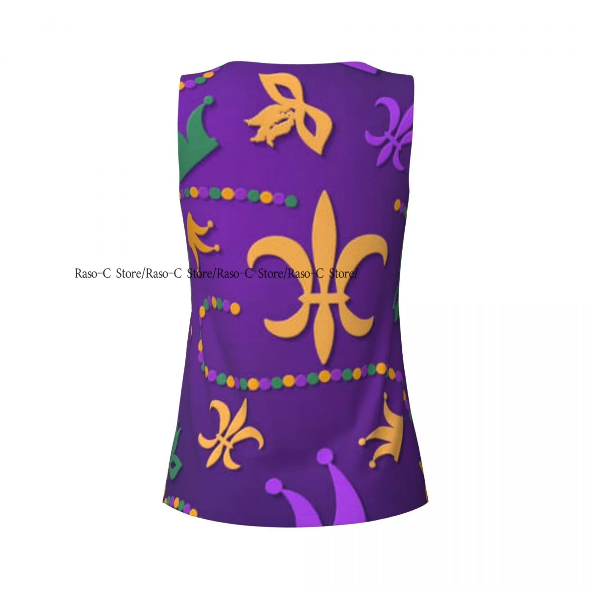 女性のカジュアルなヨガスポーツベスト,マルディグラのプリント,速乾性のランニングTシャツ,トレーニング,トレーニング,ジム,ノースリーブのタンクトップ