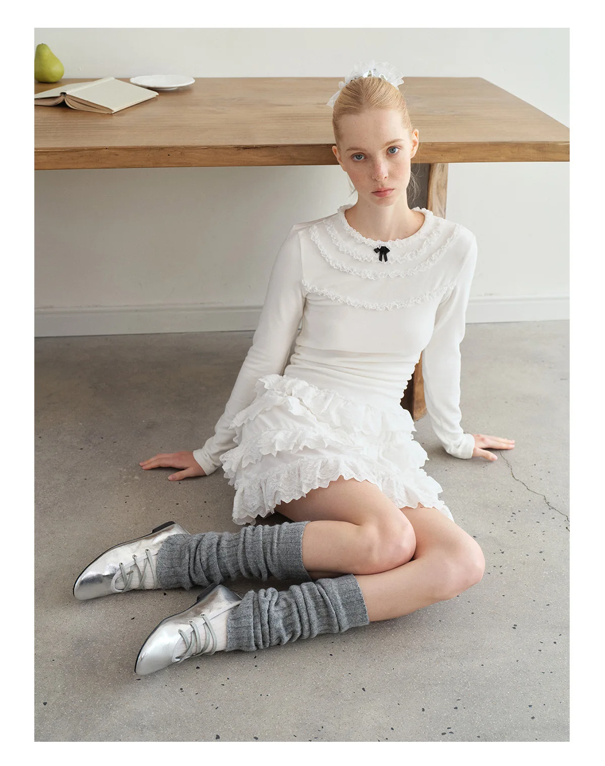 Wool Blend Knit Leg Warmers for Women Winter Warm Korean Y2K Ballet Style Slouch Socks Basic Design