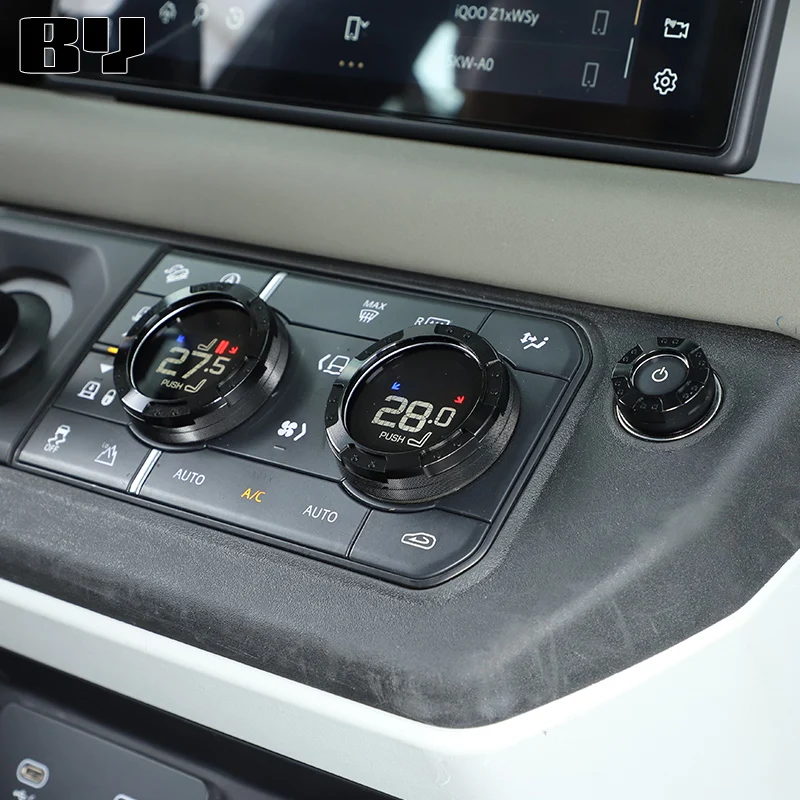 Car Center Console Air Conditioning Volume Knob Ring Cover Trim For Land Rover Defender 110 2020-2024 Accessories