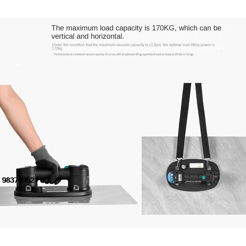 Good Price Electric Tile Lifter 170KG Capacity with Two Sealing Rings Heavy-Duty Vacuum Suction Cup for Wood & Glass Tile