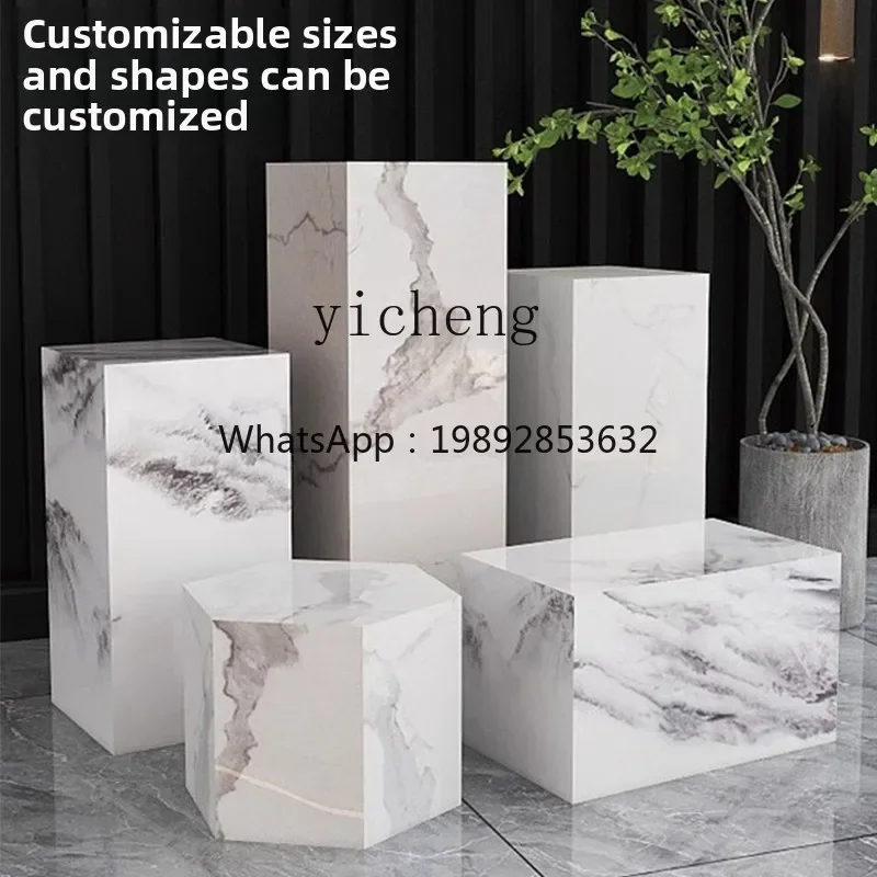 

L20- marble base heightening tle, living room floor entrance TV cinet next to stone pier sculpture display stand
