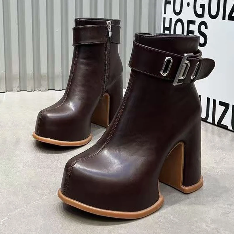 

Super High Heels Women's Boots Fashion Chunky Winter Shoes Designer New 2026 Luxury Ankle Boots Dress Pumps Mujer Chelsea Botas