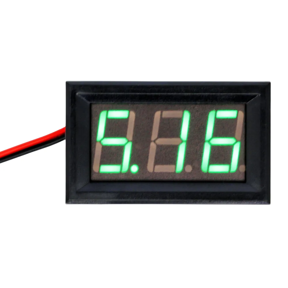 Mini Digital Two-Wire Voltmeter DC5V-120V 0.56 Inch LED Display Panel Voltage Tester Volt Meter Module for Car Red/Blue/Green