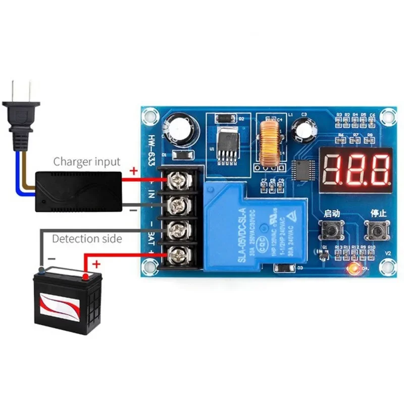 

Battery Charger Control Module XH-M604 DC 6-60V Storage Lithium Battery Charging Control Switch Protection Board