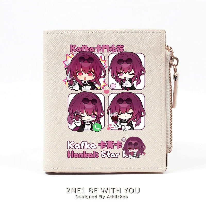 Anime Honkai: Star Rail Gepard Elysia March 7th Game Fashion Cosplay Wallet Card Holdr Billfold Student Purse Zipper