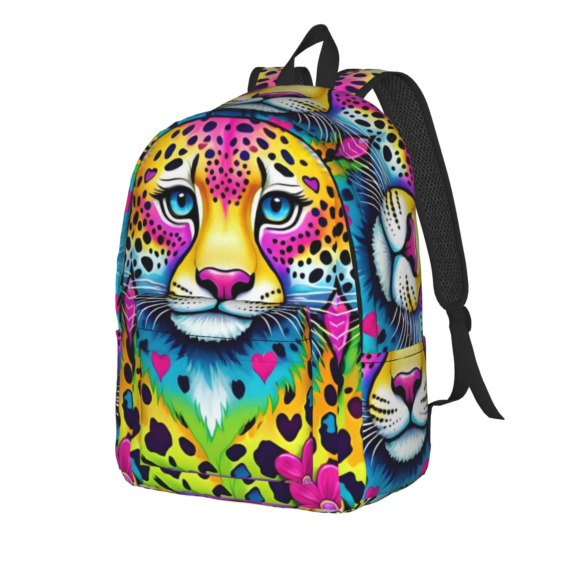 Colorful Leopard Art Backpack  Travel Backpacks Men Casual School Bags Designer Large Rucksack