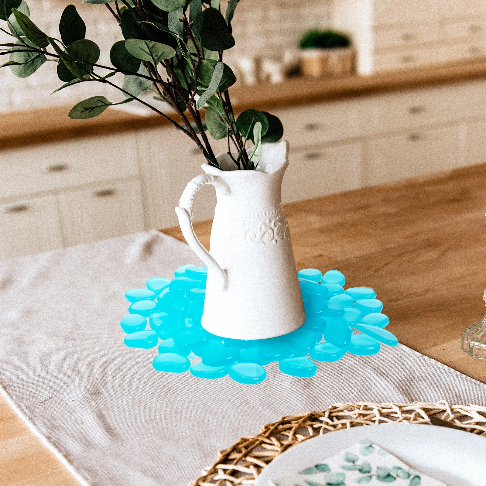 

100Pcs Glowing Pebbles Natural Resin in Dark for Garden Pathway Fish Tank Decor Outdoor Landscape Stone Adornment