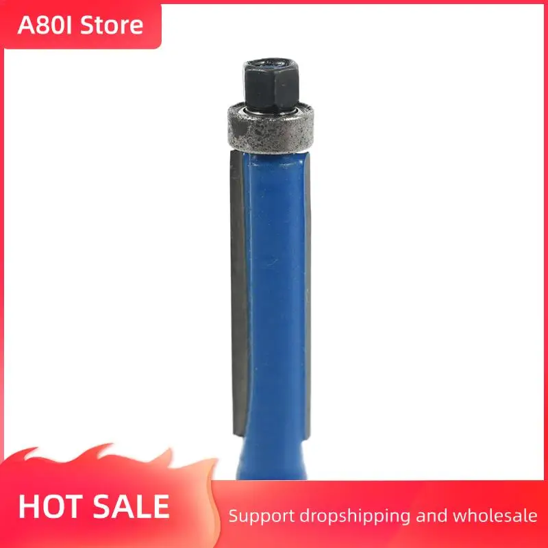 

A80I 8Pcs 2.6 Inch Long 2 Edges Flush Trim Router Bit 1/4 Inch X 1/4 Inch For Carpenter