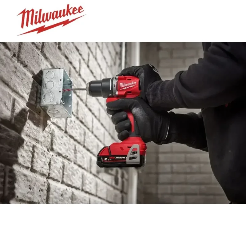 

Milwaukee M18 Brushless compact hammer drill with powerful power and precise control, home decoration, metal wood drilling.