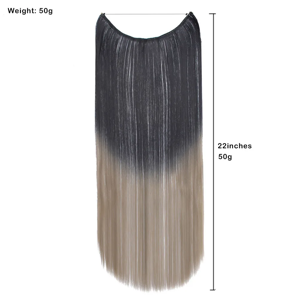 Zolin Synthetic Invisible Hair Extensions One Piece Without Clips Colorful Ombre Color Hair Accessories Hairpiece