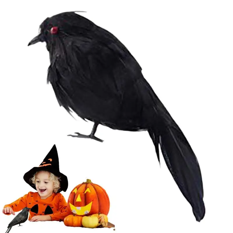 Artificial Crows Halloween Realistic Crows Halloween Decor 6.3 Inches Raven Decor Ornaments Raven Prop For Party Yard Tree