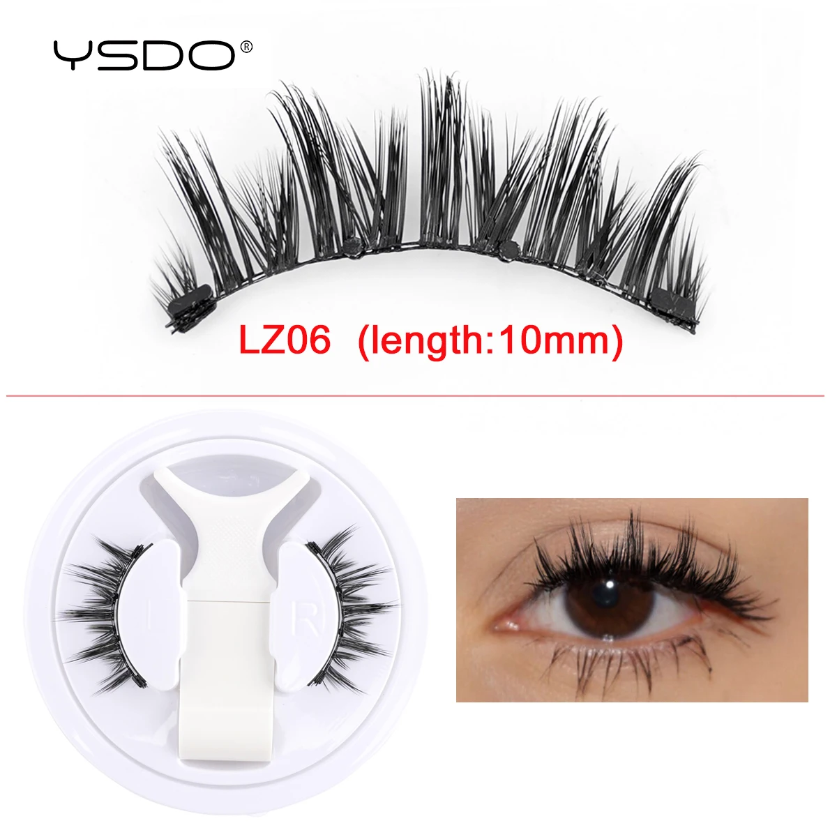 YSDO Magnetic Lashes Natural Soft Faux Mink Eyelashes Reusable Easy To Wear Magnetic Eyelash Extension Glue-Free Fake Lashes
