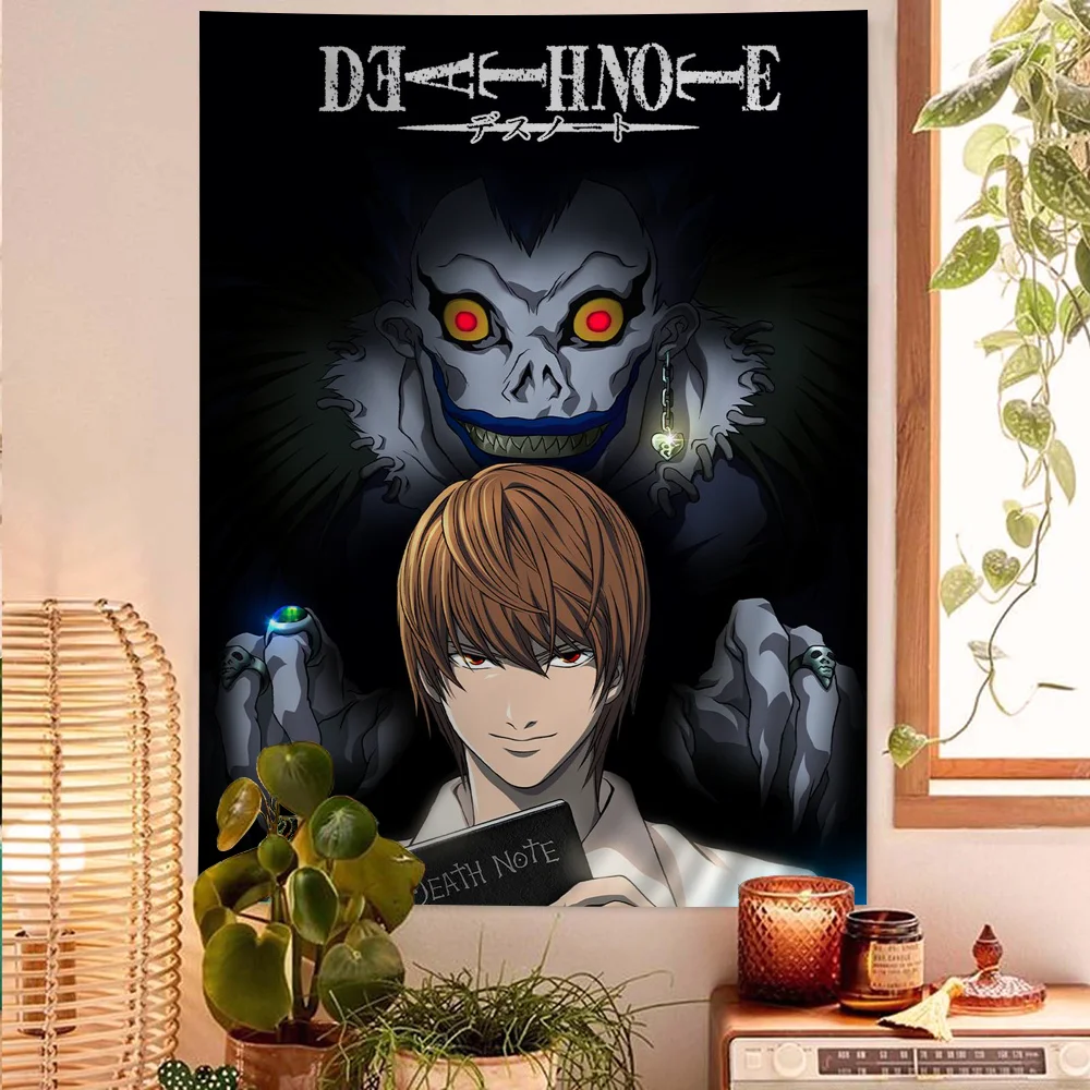 Anime Death Note Poster Manga Drache Cartoon Wandteppich Kunst SciFi Zimmer Dekor Wandbehang für Schlafzimmer Wohnzimmer Wohnheim Design