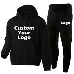 Casual Customize your logo Sport Suit Men's Fashion Tracksuit Basketball Hoodie Jogging Suit diy Printing Pants Oversize Set