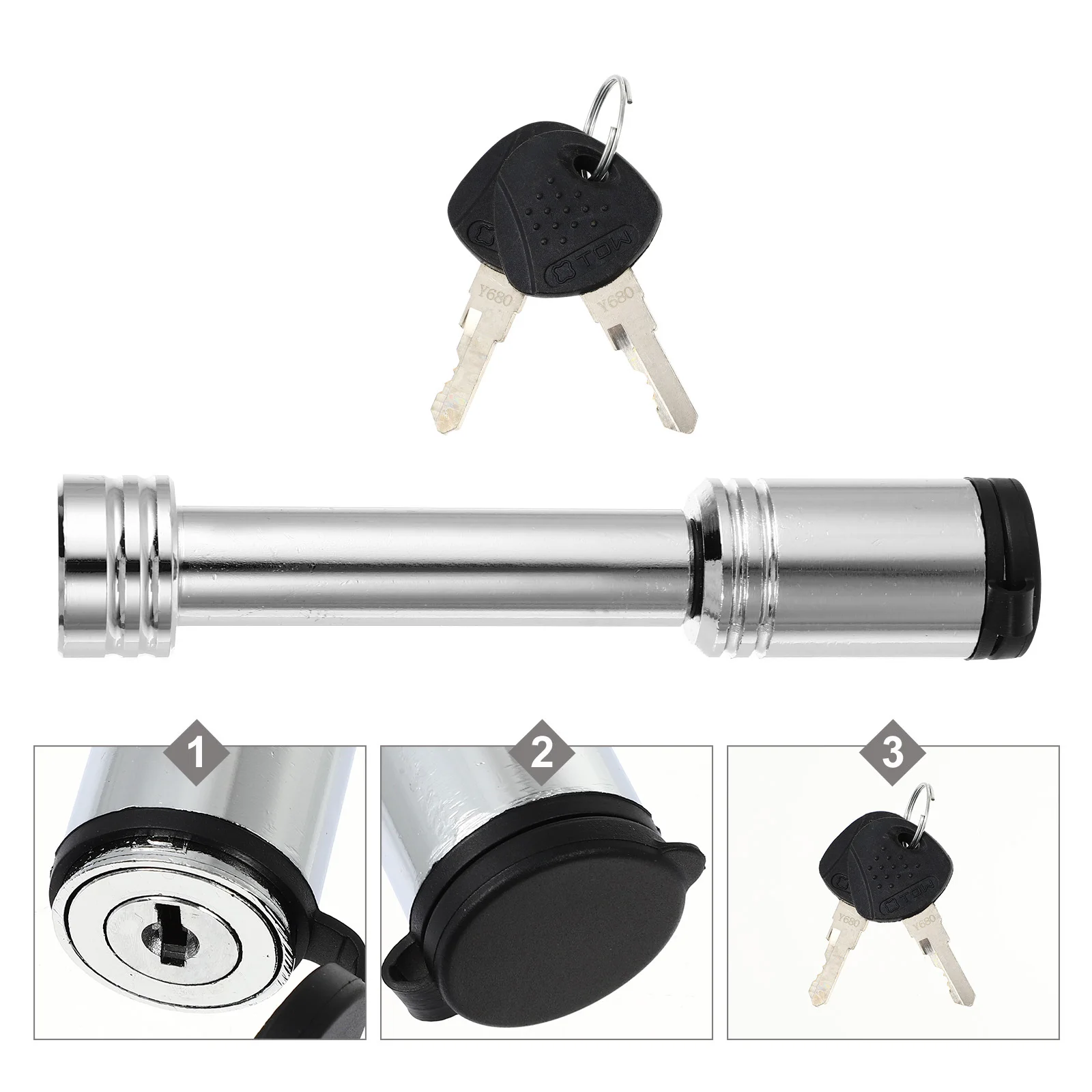 

1Pcs Hitch Lock Trailer Receiver Lock Rack Security Locking Anti-Theft Dustproof Cover Fits Common Hitch Receivers