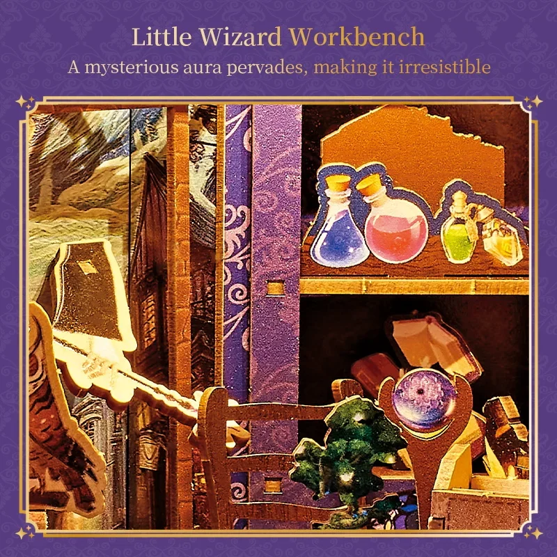 ​ MOC Magic Academy DIY Holzblöcke Set Reisebild der Geist Modellbausatz 3D Puzzle Bücherregal Dekor für Kinder ​