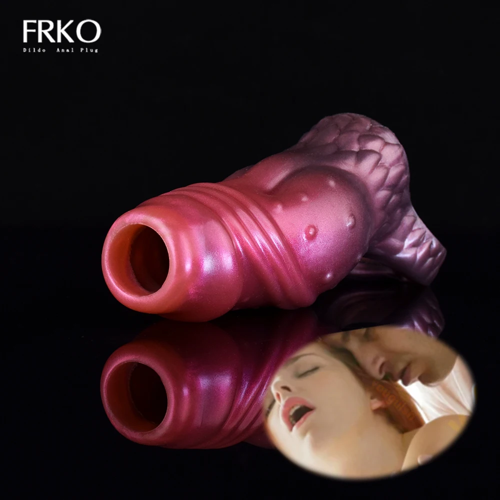 

FRKO Monster Penis Sleeve Soft Silicone Open-End Dildo Enlargement Cock Ring Delay Ejaculation Sex Toys For Men Couples Bondage