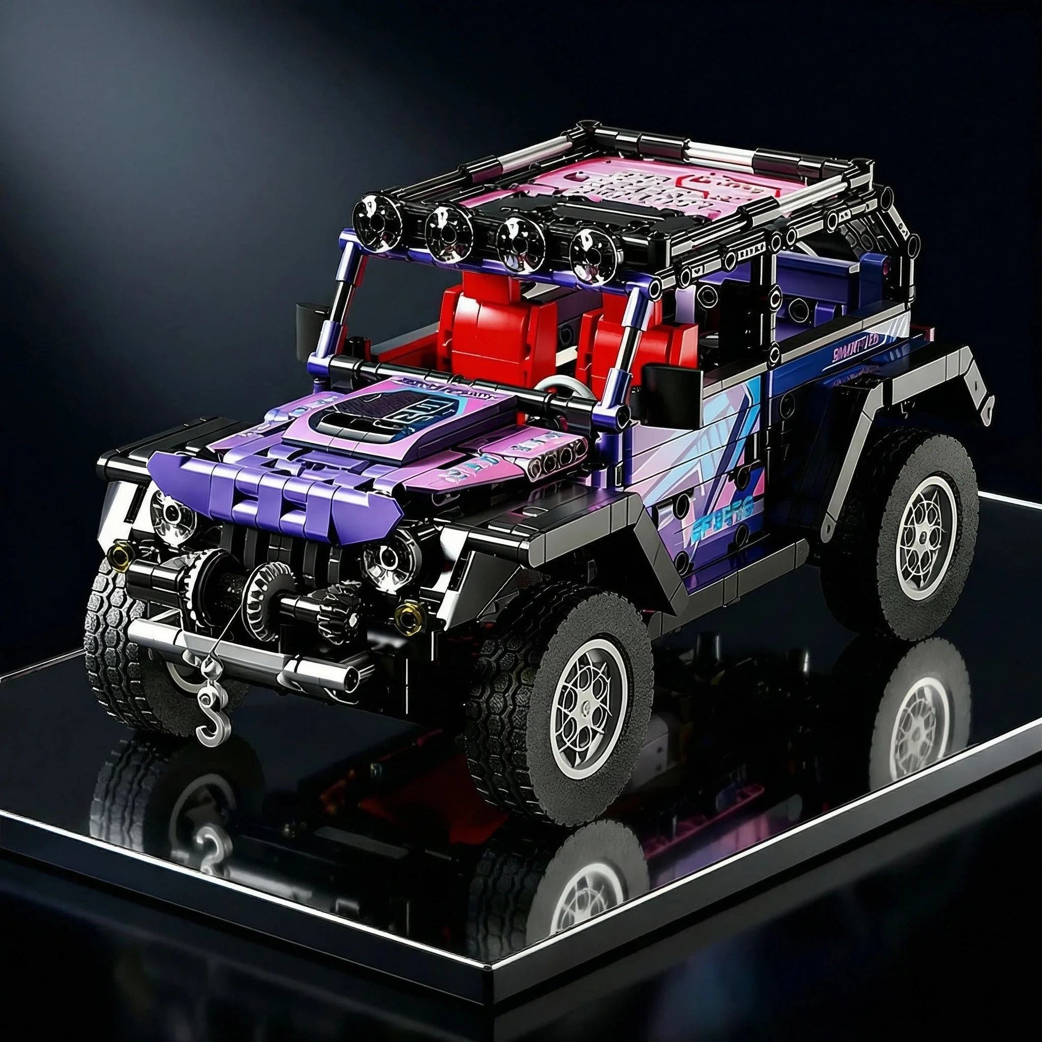 Adult-oriented, challenging off-road vehicle assembly components, advanced ABS technology kits, ideal display pieces for a home