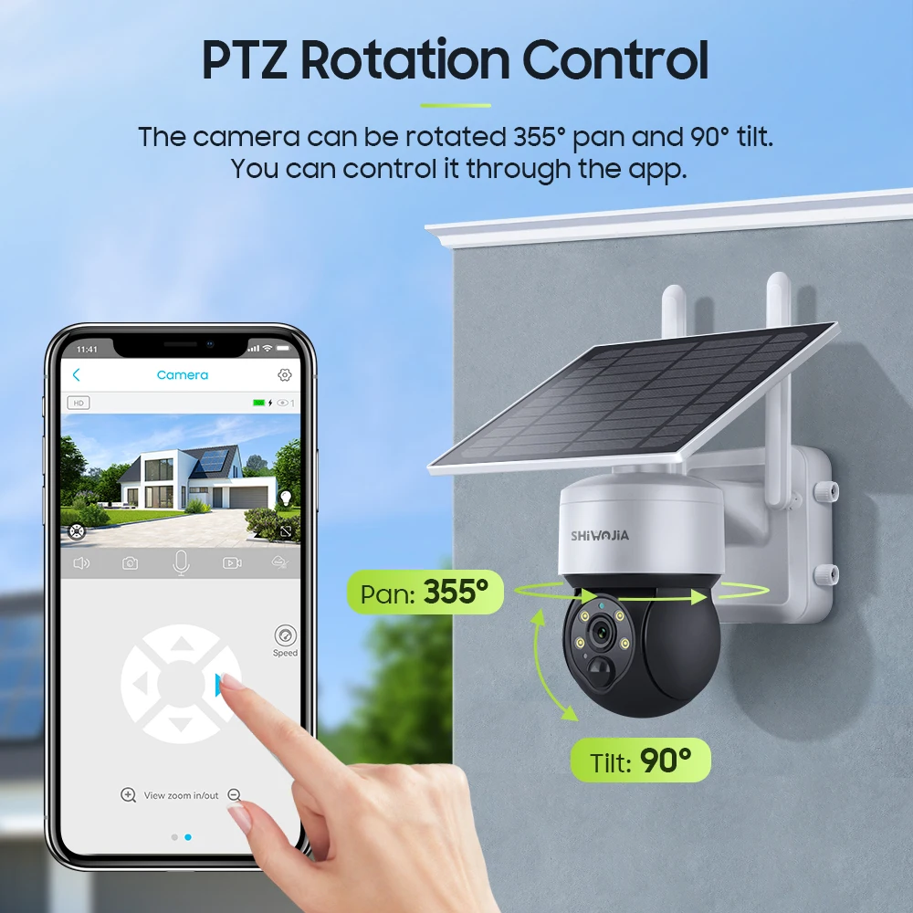 Imagem -02 - Shiwojia-câmera de Segurança Solar 4g Sim Tuya Outdoor Painel Solar Wifi Câmera de Vigilância ip Suporte Alexa Google Visão Noturna