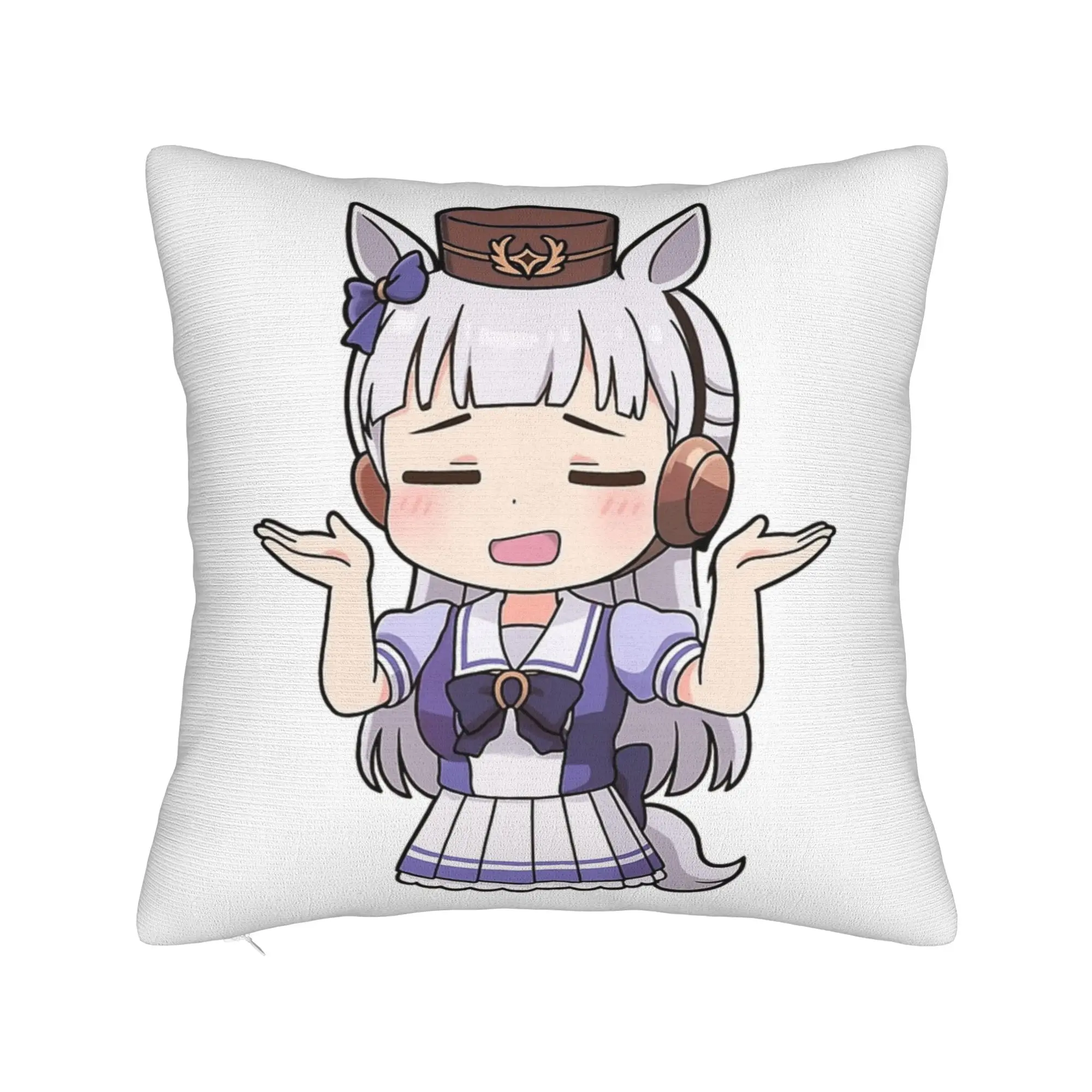 Gold Ship Chibi Uma Musume Pretty Derby Pillowcase Soft Cushion Cover Decorative  Pillow Case Cover Home Zippered