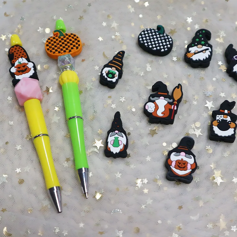 20pcs New Focal Silicone Beads Halloween dwarf cartoon Baby Teething Toy DIY String Pen Nipple Chain Jewelry Pendant Accessories