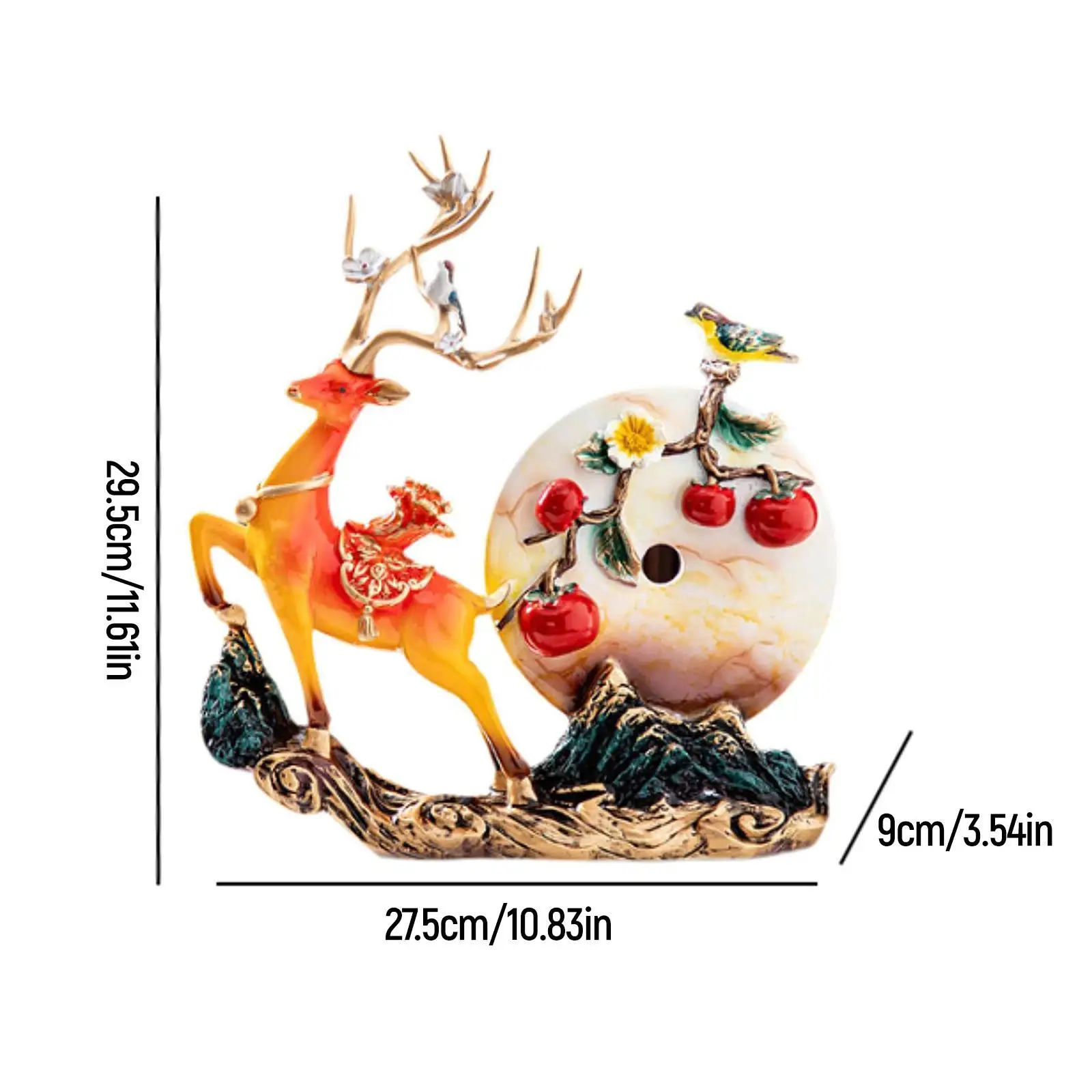 Leaping Deer Figurine Desktop Collection Creative Resin Deer Sculpture for Countertop Kitchen TV Cabinet Porch Hotel