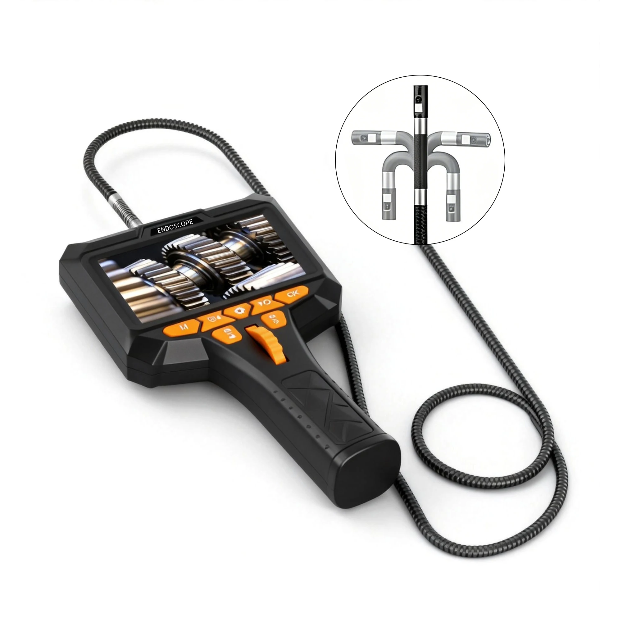 6mm Lens Two-Way 360° Articulating Borescope with 4.5 