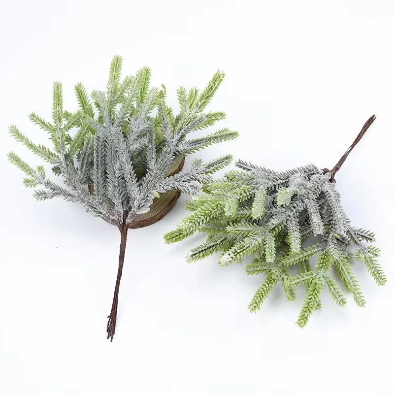 

6Pcs Artificial Plants Christmas Tree Wedding Home Decor Flowers Wreaths Scrapbooking Fake Pine Needles Party Supplies Decor