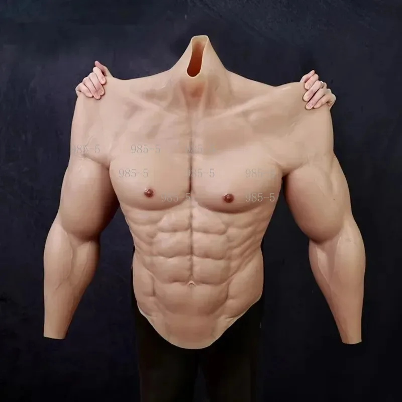 Realistic Silicone Chest Muscle, Artificial Muscle Pad for Cosplay Masquerade Use